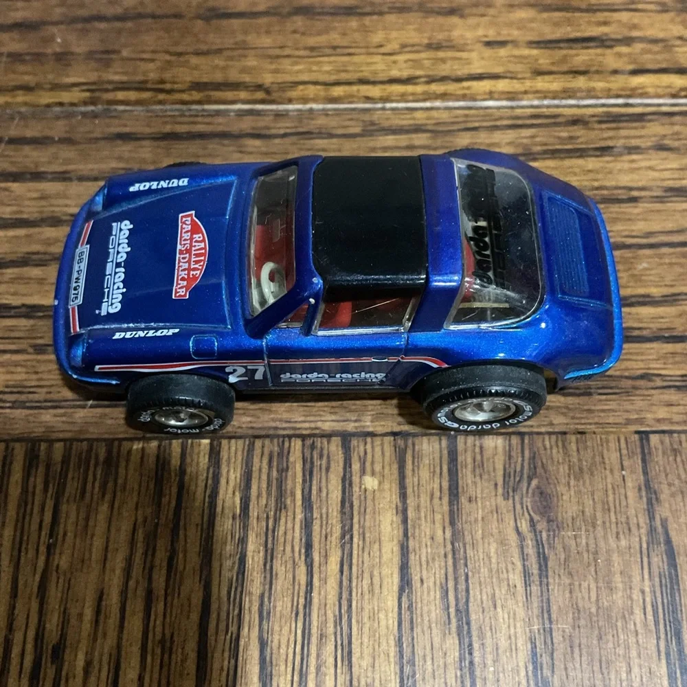 Blue Racing Car Toy Set with Tin Box Viper GTSR & Darda Racing Porsche 27
